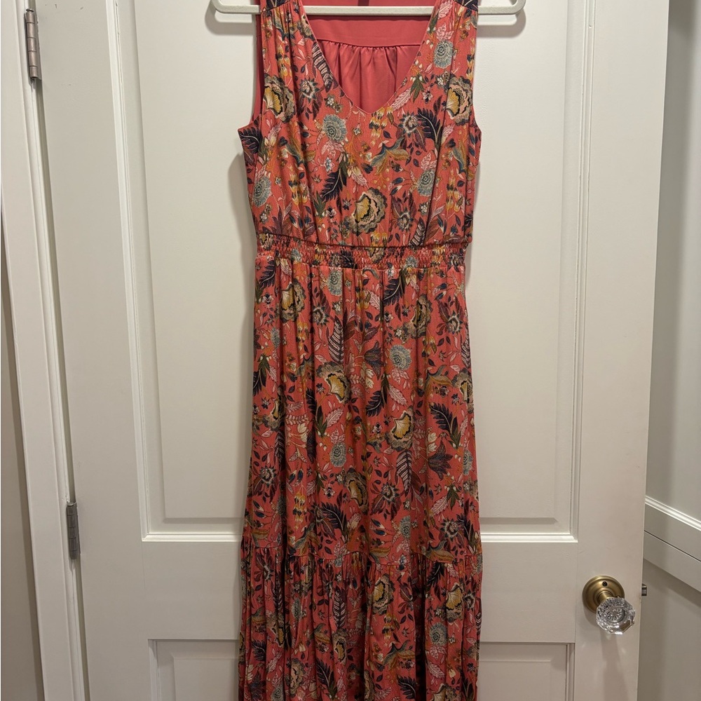 Evereve Coral Floral Maxi Dress
